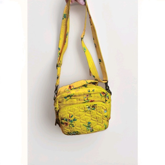 lug Handbags - Lug Ranger Bouquet Yellow Floral Quilted Crossbody Purse Bag - EUC